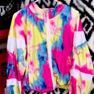 Pink Blue and Yellow Spalsh Windbreaker❣️❣️
